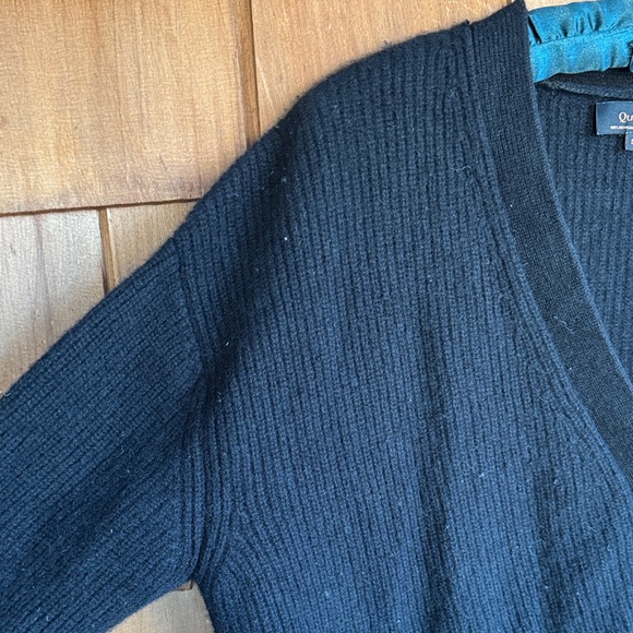Quince Black V-Neck Cardigan - Picture 3 of 8